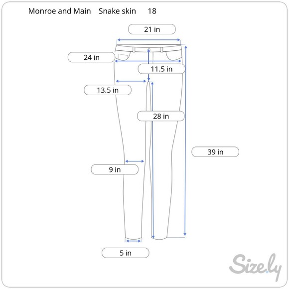 MONROE and MAIN Women's Size 18W Blue Ivory Snake Skin Printed Skinny Jeans - Picture 8 of 8